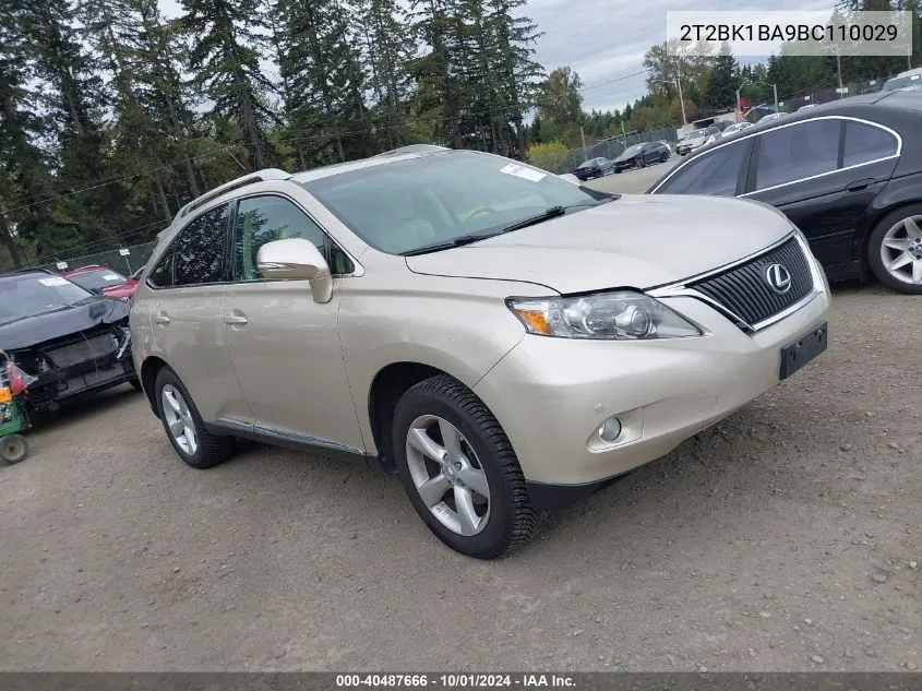 2T2BK1BA9BC110029 2011 Lexus Rx 350