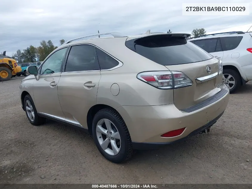 2011 Lexus Rx 350 VIN: 2T2BK1BA9BC110029 Lot: 40487666