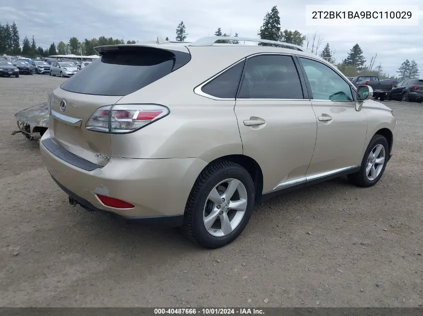 2T2BK1BA9BC110029 2011 Lexus Rx 350