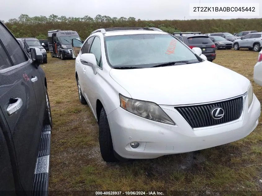 2011 Lexus Rx 350 VIN: 2T2ZK1BA0BC045442 Lot: 40528937