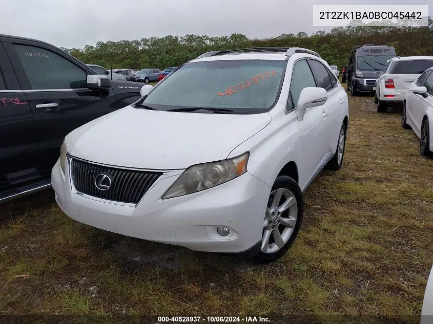 2011 Lexus Rx 350 VIN: 2T2ZK1BA0BC045442 Lot: 40528937