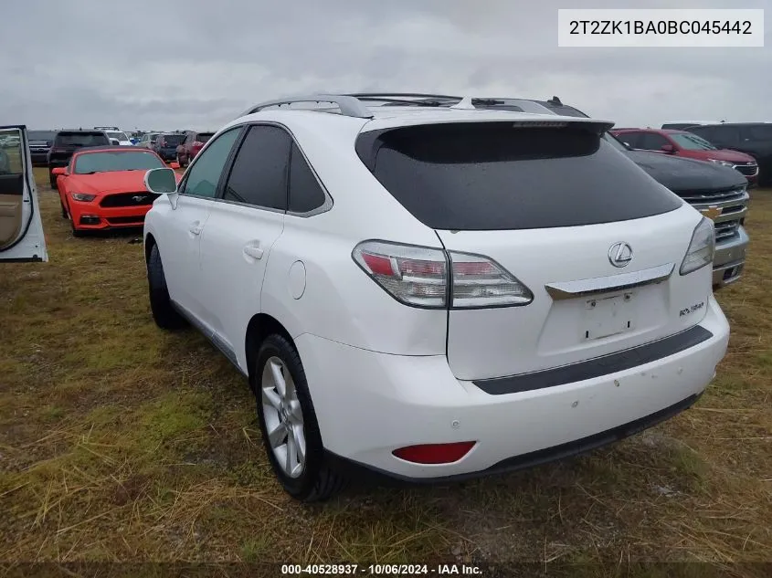 2011 Lexus Rx 350 VIN: 2T2ZK1BA0BC045442 Lot: 40528937