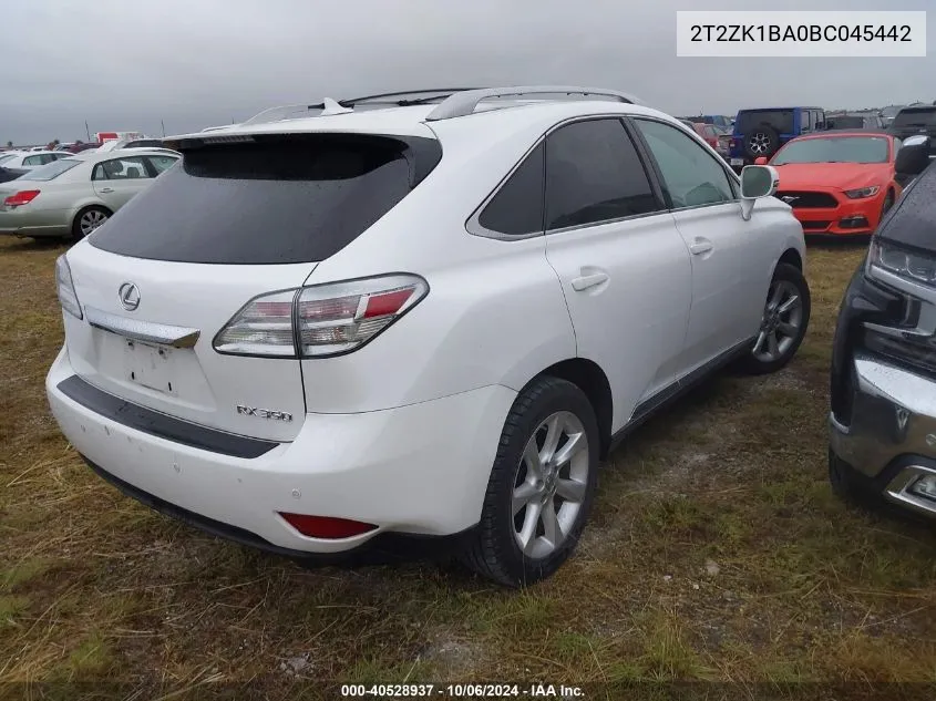 2011 Lexus Rx 350 VIN: 2T2ZK1BA0BC045442 Lot: 40528937