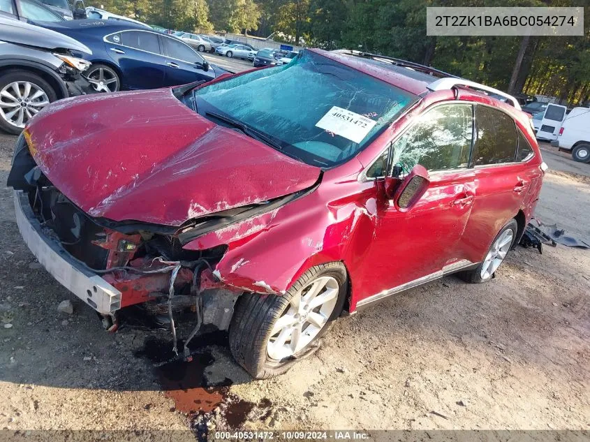 2011 Lexus Rx 350 VIN: 2T2ZK1BA6BC054274 Lot: 40531472