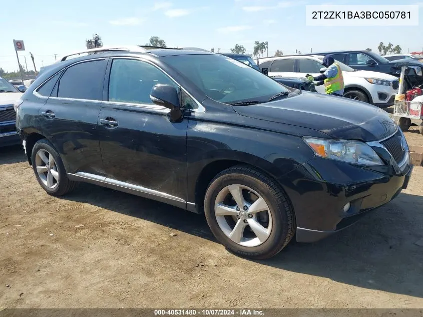 2011 Lexus Rx 350 VIN: 2T2ZK1BA3BC050781 Lot: 40531480