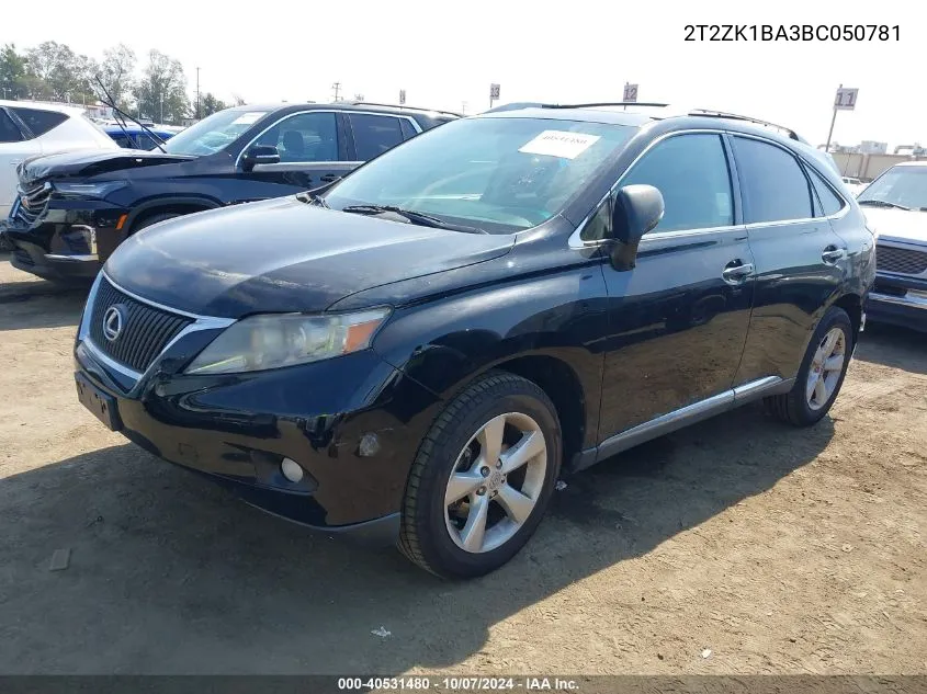 2011 Lexus Rx 350 VIN: 2T2ZK1BA3BC050781 Lot: 40531480