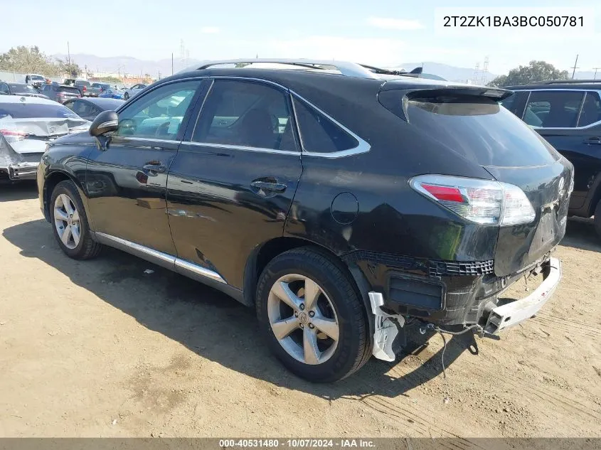 2011 Lexus Rx 350 VIN: 2T2ZK1BA3BC050781 Lot: 40531480