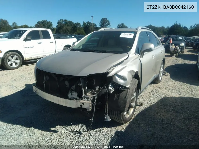 2011 Lexus Rx 350 VIN: 2T2ZK1BA8BC042160 Lot: 40534420