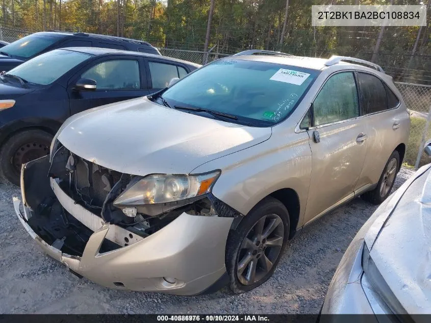 2011 Lexus Rx 350 VIN: 2T2BK1BA2BC108834 Lot: 40586976