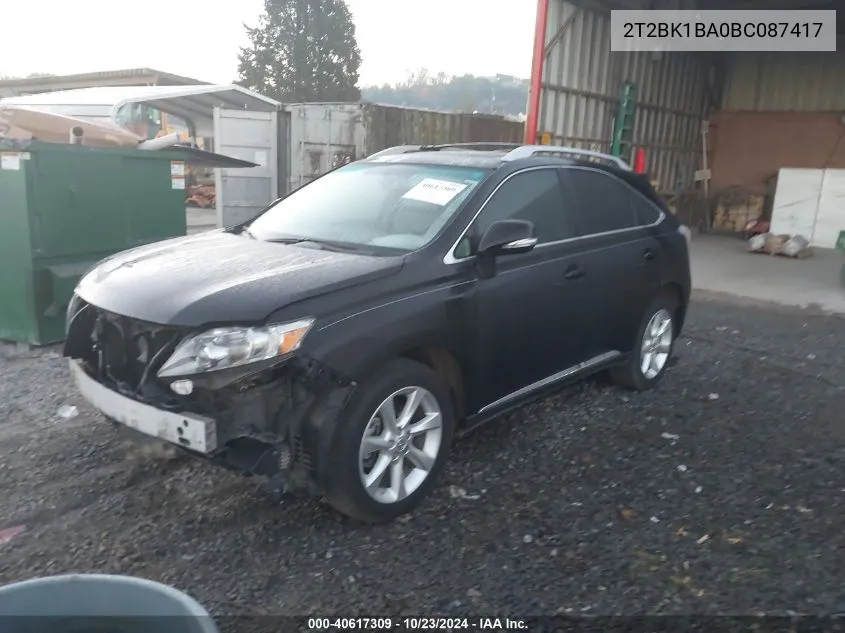 2T2BK1BA0BC087417 2011 Lexus Rx 350