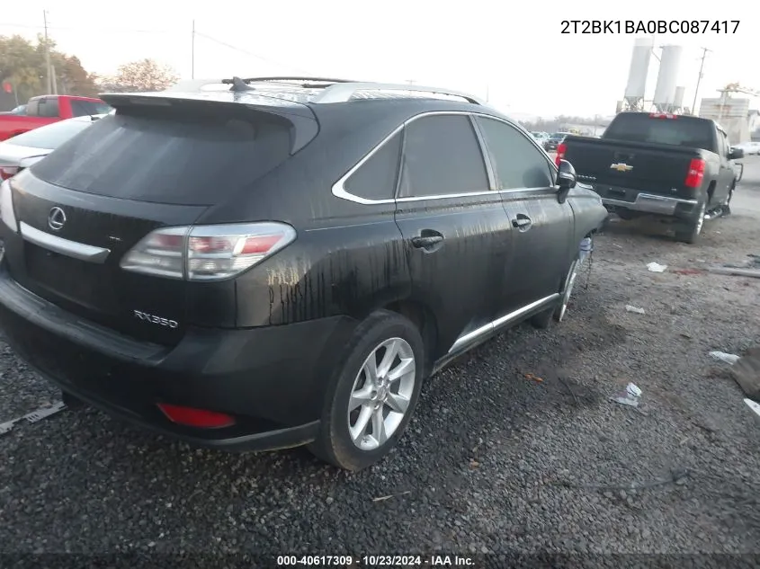 2T2BK1BA0BC087417 2011 Lexus Rx 350