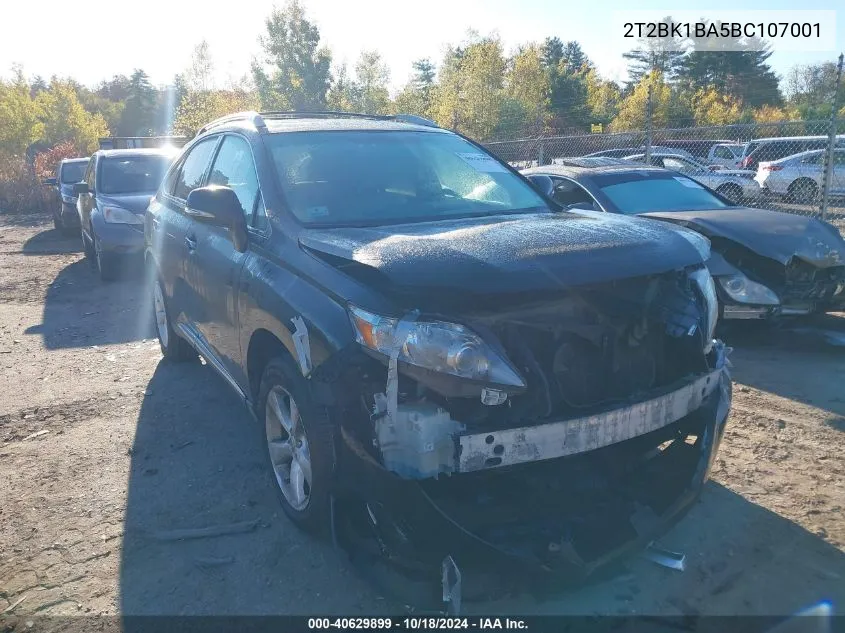 2011 Lexus Rx 350 VIN: 2T2BK1BA5BC107001 Lot: 40629899