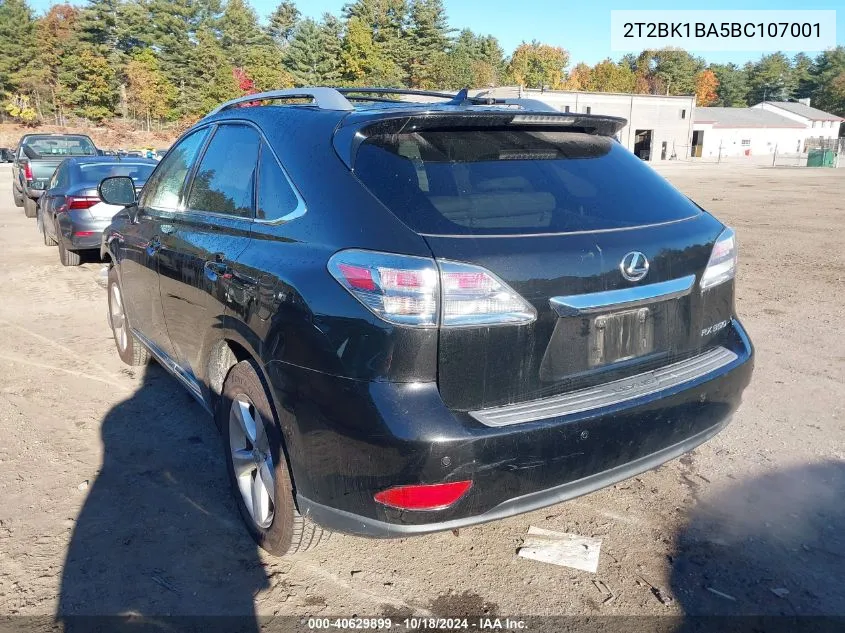 2011 Lexus Rx 350 VIN: 2T2BK1BA5BC107001 Lot: 40629899