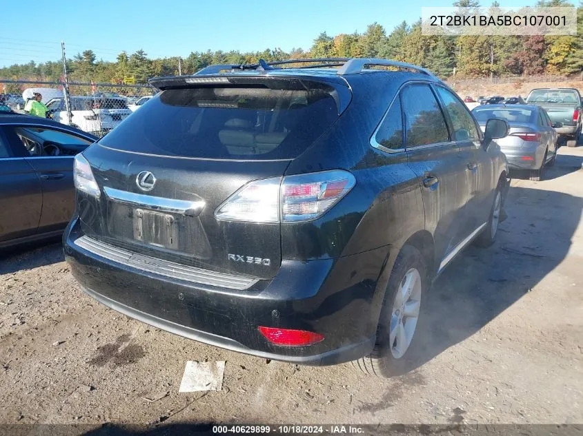 2011 Lexus Rx 350 VIN: 2T2BK1BA5BC107001 Lot: 40629899