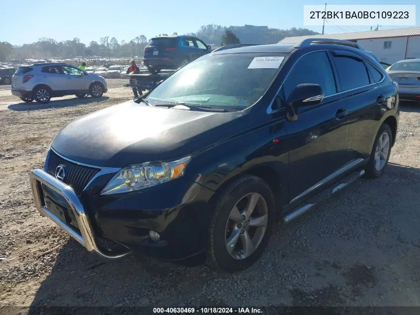 2011 Lexus Rx 350 VIN: 2T2BK1BA0BC109223 Lot: 40630469