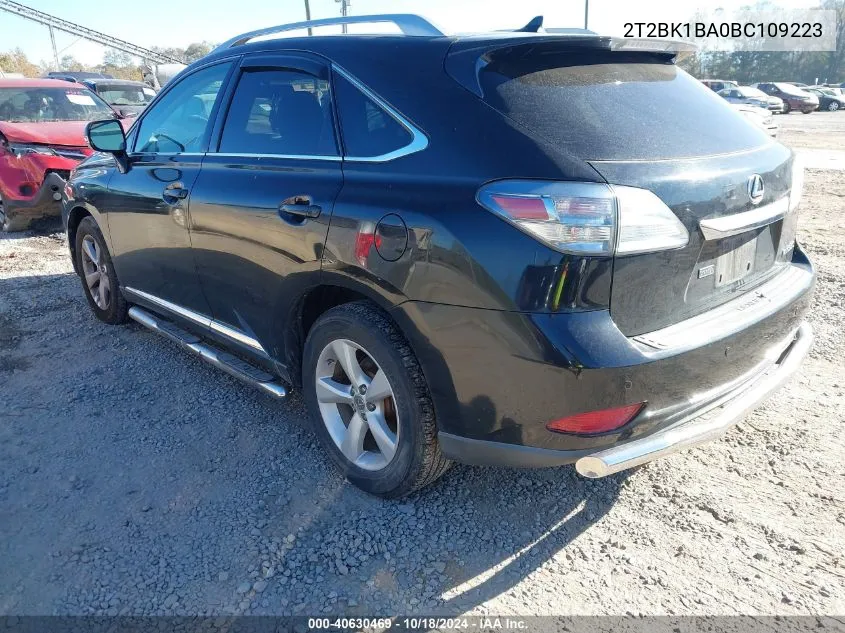 2011 Lexus Rx 350 VIN: 2T2BK1BA0BC109223 Lot: 40630469