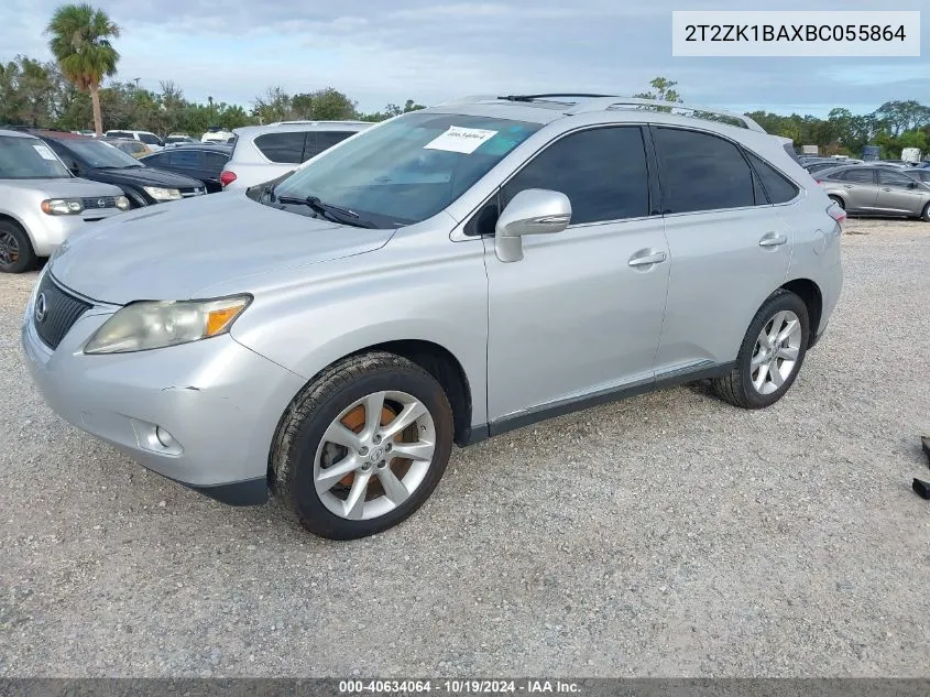 2011 Lexus Rx 350 VIN: 2T2ZK1BAXBC055864 Lot: 40634064