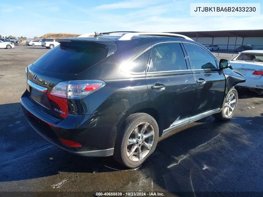 2011 Lexus Rx 350 VIN: JTJBK1BA6B2433230 Lot: 40658839