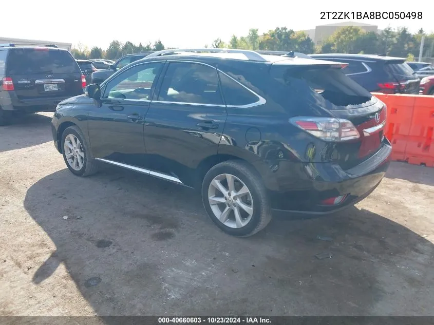 2011 Lexus Rx 350 VIN: 2T2ZK1BA8BC050498 Lot: 40660603