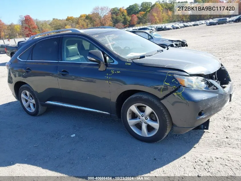 2011 Lexus Rx 350 VIN: 2T2BK1BA9BC117420 Lot: 40666484