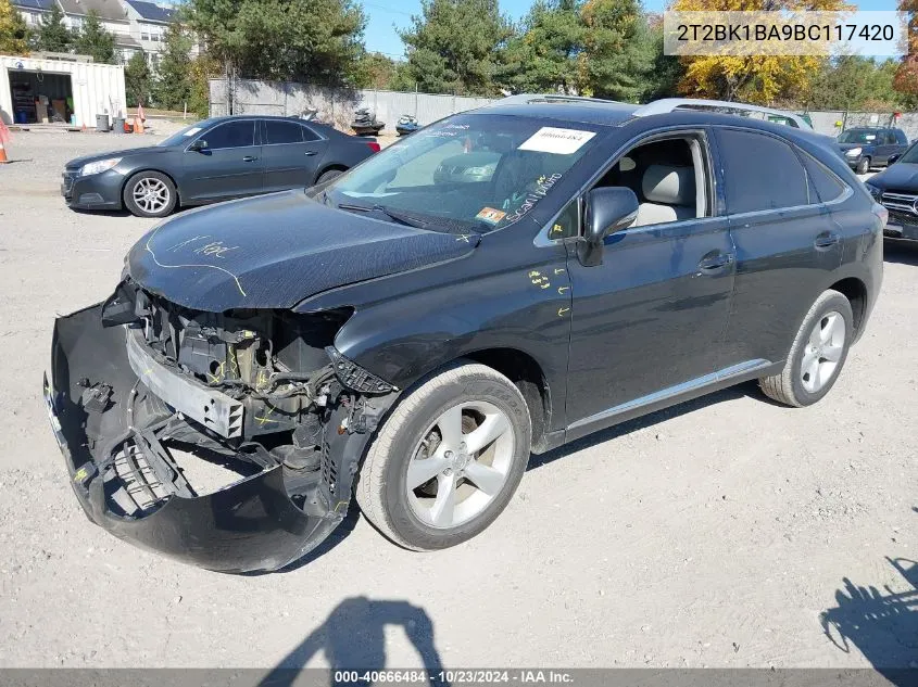 2011 Lexus Rx 350 VIN: 2T2BK1BA9BC117420 Lot: 40666484