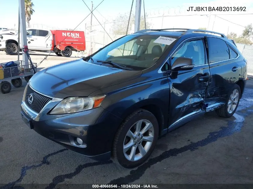 2011 Lexus Rx 350 VIN: JTJBK1BA4B2013692 Lot: 40668546