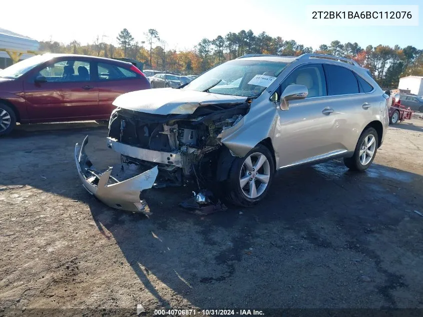 2011 Lexus Rx 350 VIN: 2T2BK1BA6BC112076 Lot: 40706871