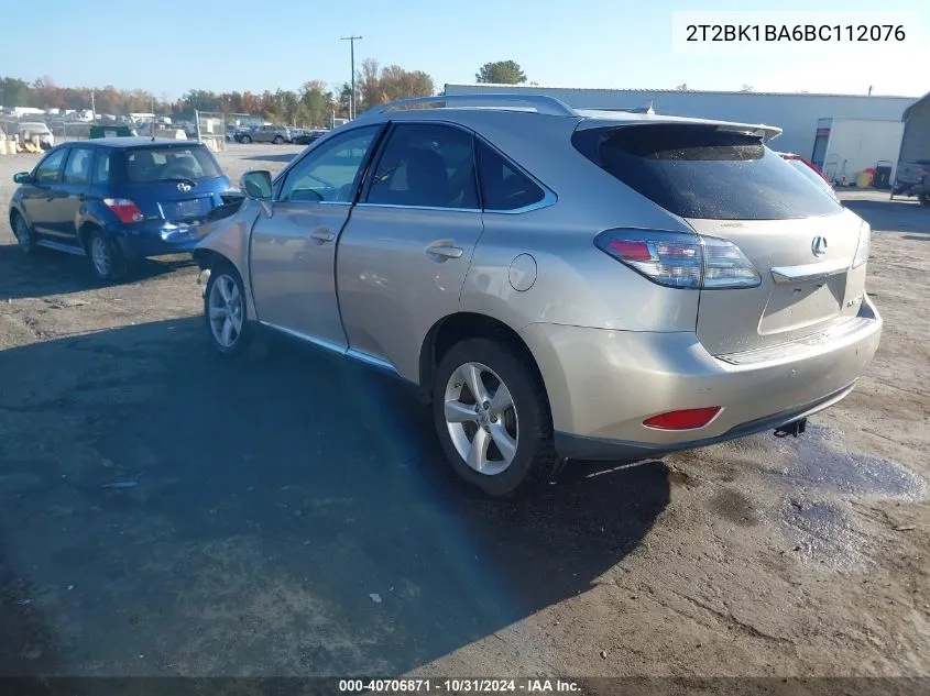 2011 Lexus Rx 350 VIN: 2T2BK1BA6BC112076 Lot: 40706871