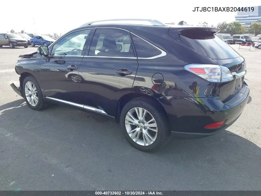 2011 Lexus Rx 450H VIN: JTJBC1BAXB2044619 Lot: 40732602