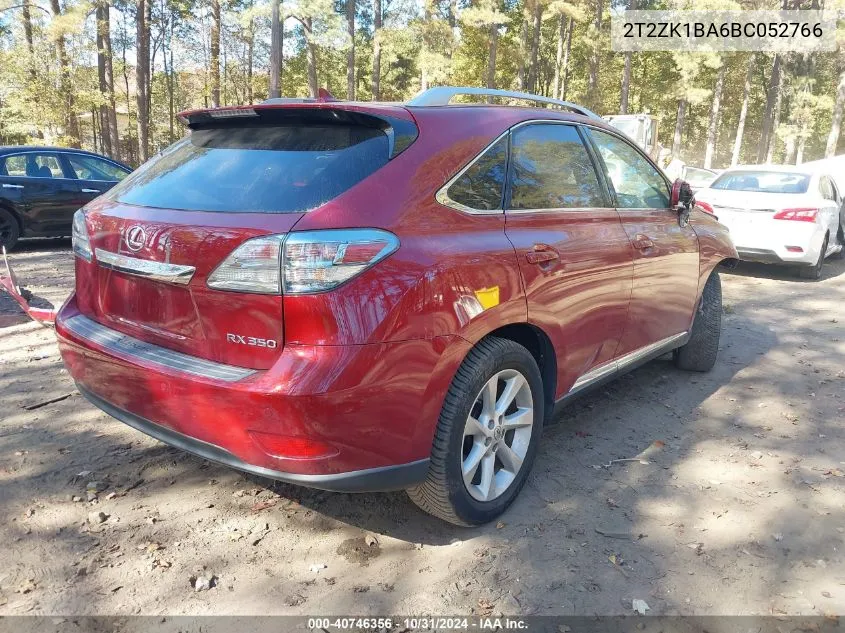 2011 Lexus Rx 350 VIN: 2T2ZK1BA6BC052766 Lot: 40746356