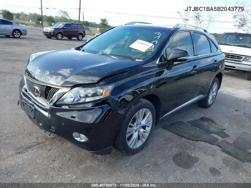 2011 Lexus Rx 450H VIN: JTJBC1BA5B2043779 Lot: 40780072