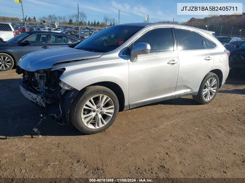 2011 Lexus Rx 450H VIN: JTJZB1BA5B2405711 Lot: 40781889