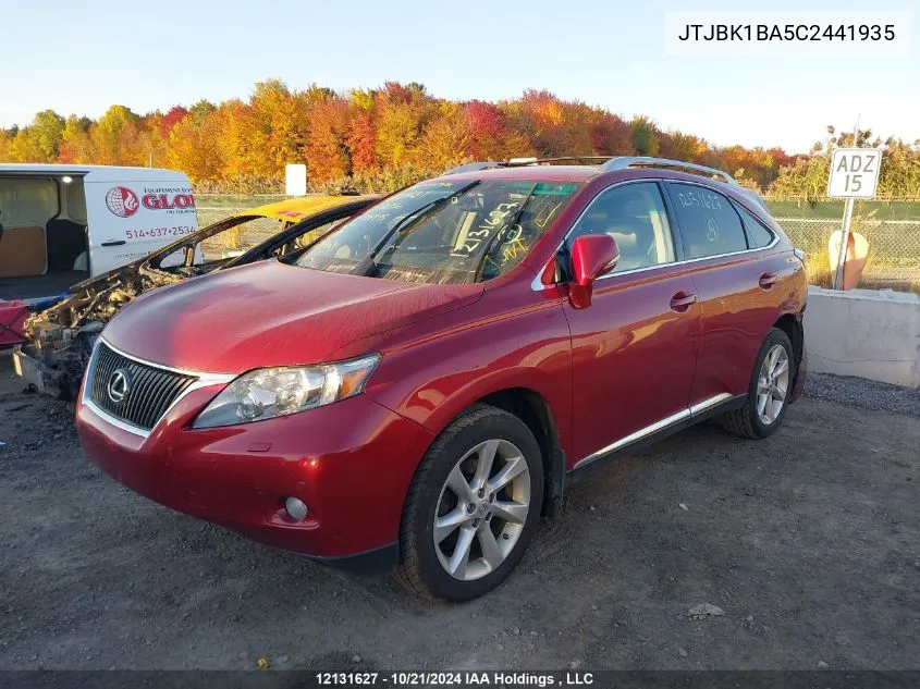 2012 Lexus Rx 350 VIN: JTJBK1BA5C2441935 Lot: 12131627