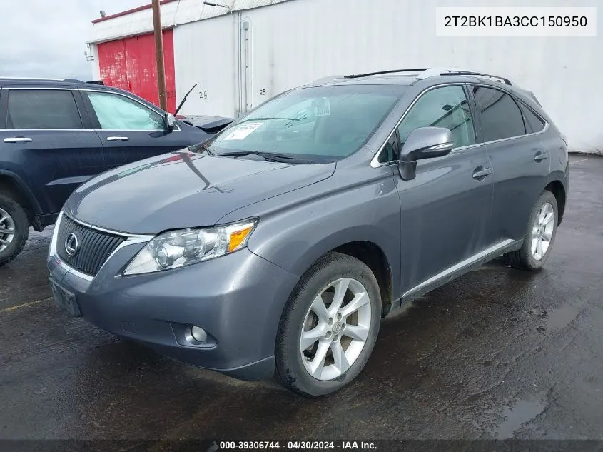 2T2BK1BA3CC150950 2012 Lexus Rx 350