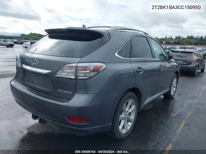 2T2BK1BA3CC150950 2012 Lexus Rx 350