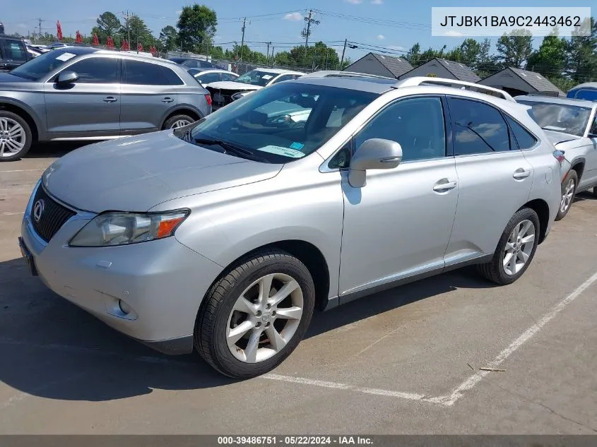 2012 Lexus Rx 350 VIN: JTJBK1BA9C2443462 Lot: 39486751