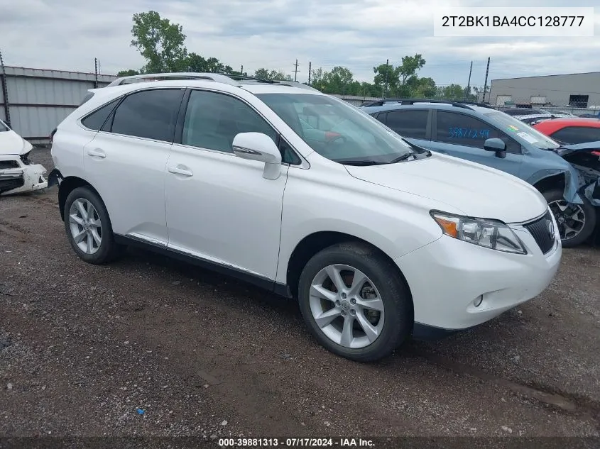 2012 Lexus Rx 350 VIN: 2T2BK1BA4CC128777 Lot: 39881313