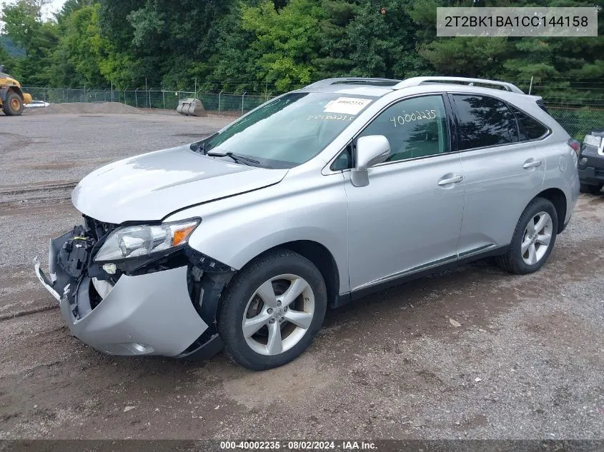 2012 Lexus Rx 350 VIN: 2T2BK1BA1CC144158 Lot: 40002235