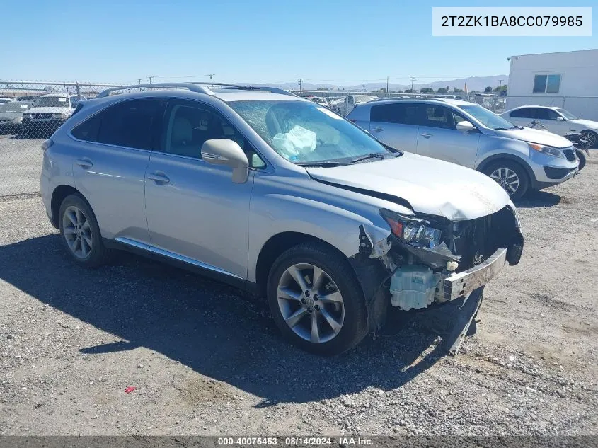 2012 Lexus Rx 350 VIN: 2T2ZK1BA8CC079985 Lot: 40075453