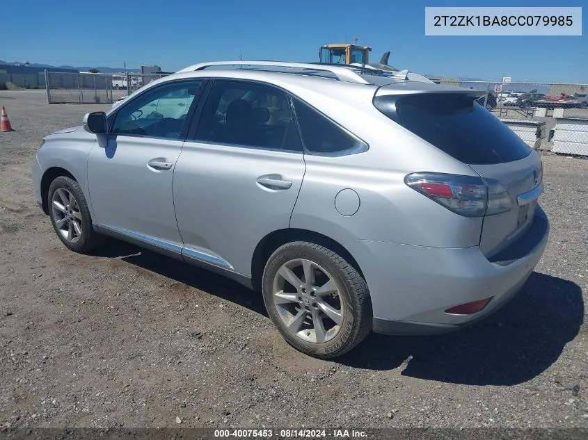 2012 Lexus Rx 350 VIN: 2T2ZK1BA8CC079985 Lot: 40075453