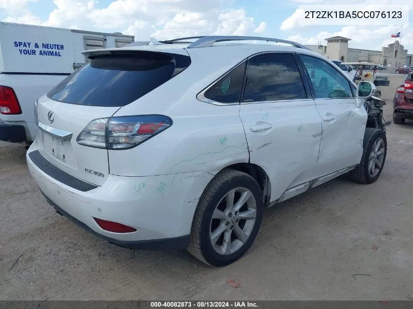 2012 Lexus Rx 350 VIN: 2T2ZK1BA5CC076123 Lot: 40082873