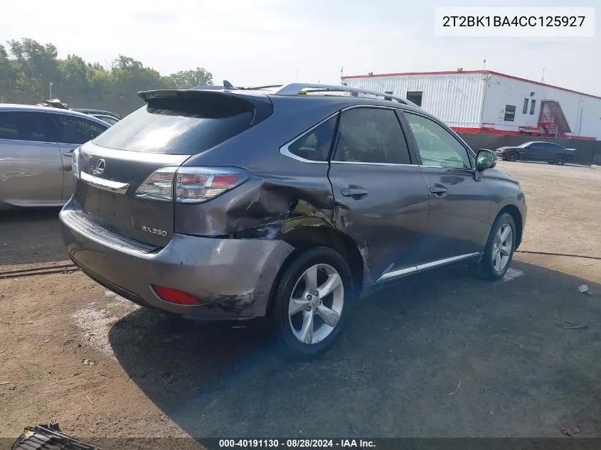 2T2BK1BA4CC125927 2012 Lexus Rx 350