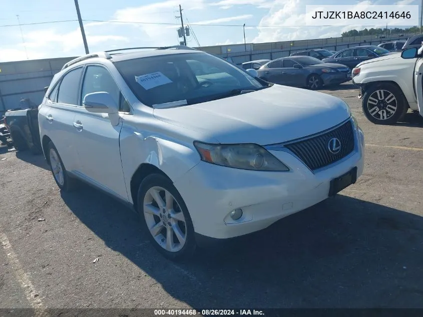 2012 Lexus Rx 350 VIN: JTJZK1BA8C2414646 Lot: 40194468