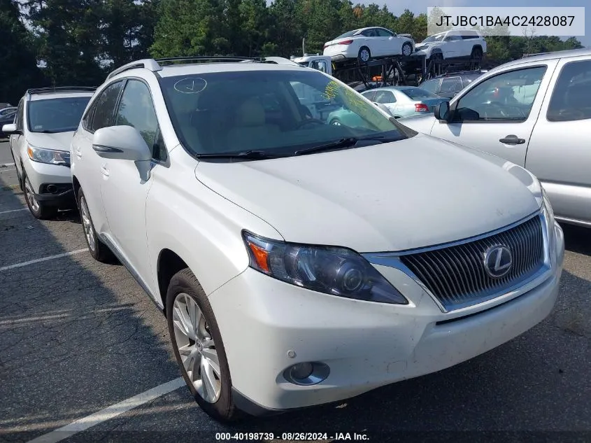 2012 Lexus Rx 450H VIN: JTJBC1BA4C2428087 Lot: 40198739