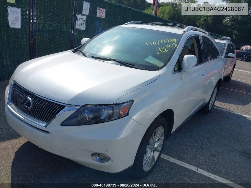 2012 Lexus Rx 450H VIN: JTJBC1BA4C2428087 Lot: 40198739