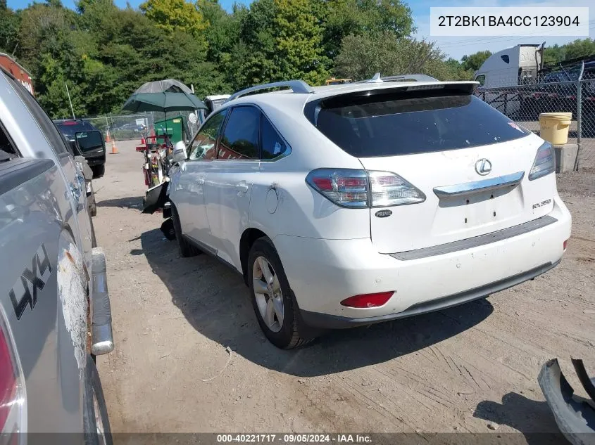 2012 Lexus Rx 350 VIN: 2T2BK1BA4CC123904 Lot: 40221717