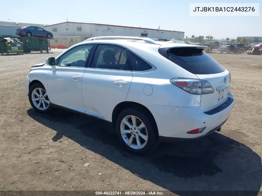 2012 Lexus Rx 350 VIN: JTJBK1BA1C2443276 Lot: 40222741