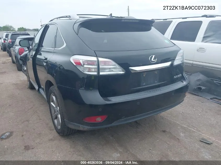 2012 Lexus Rx 350 VIN: 2T2ZK1BA9CC072303 Lot: 40263036