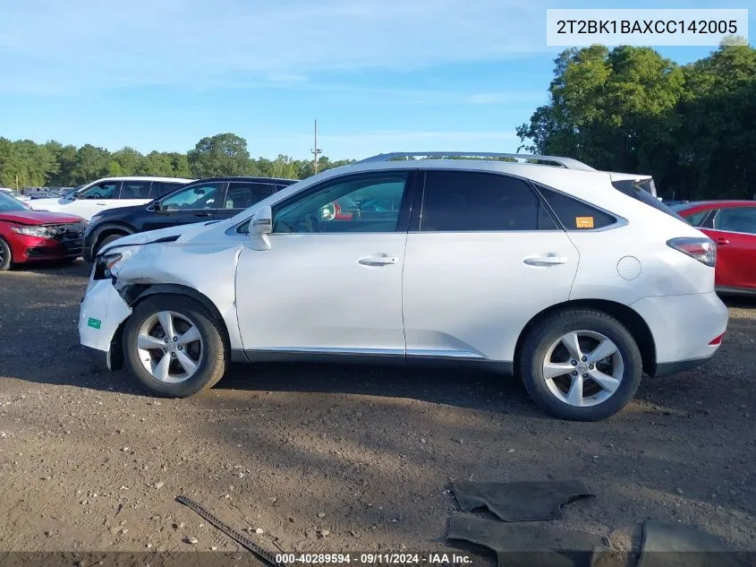 2012 Lexus Rx 350 VIN: 2T2BK1BAXCC142005 Lot: 40289594