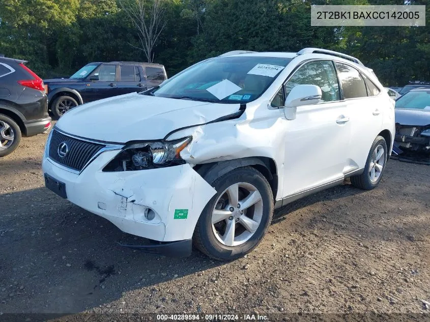 2012 Lexus Rx 350 VIN: 2T2BK1BAXCC142005 Lot: 40289594